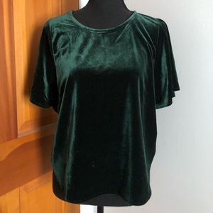 Madewell Emerald Velvet Top